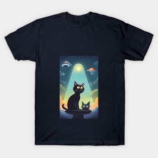 Black Cats UFO T-Shirt